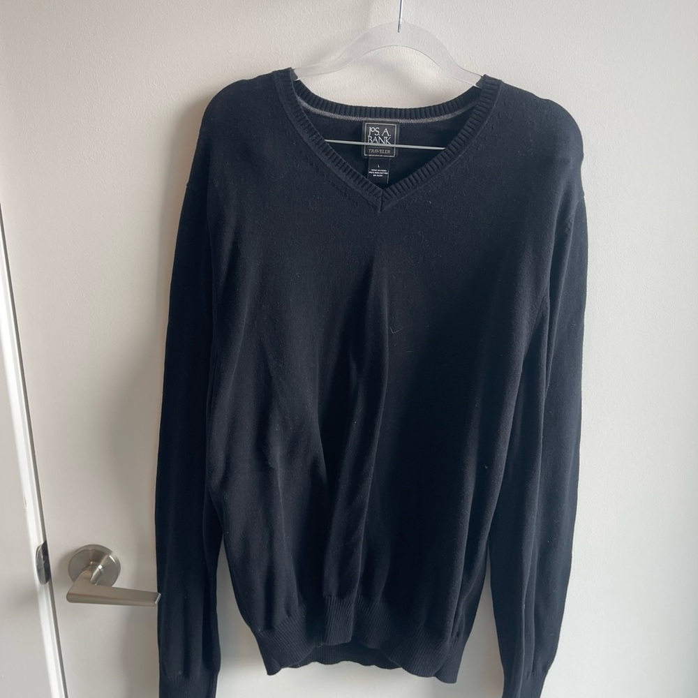 Jos A Bank Black V-Neck Sweater